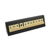 Wholesale - 8x2 LOS ANGELES Print Puzzle Piece Blk Wedge Wood Stand Tabletop, UPC: 651961772033